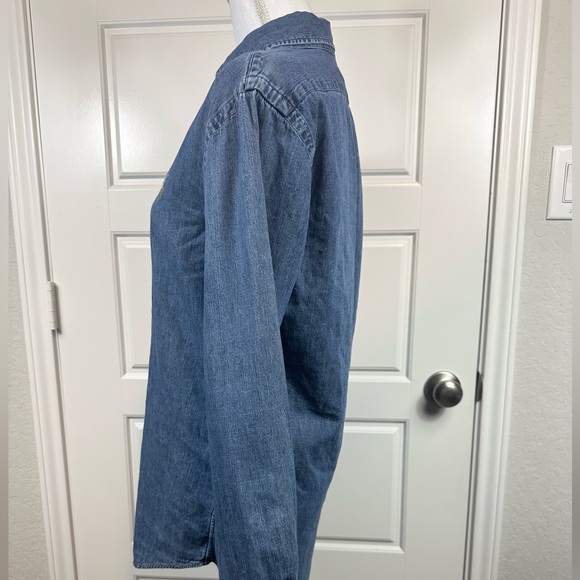 Polo Ralph Lauren Women’s Classic Cotton Denim Collared Button Down Size Small - Picture 5 of 13
